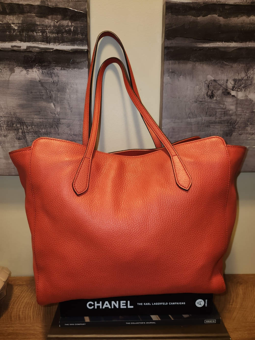 Gucci Red/Orange Leather Tote Bag - Picture 2 of 14